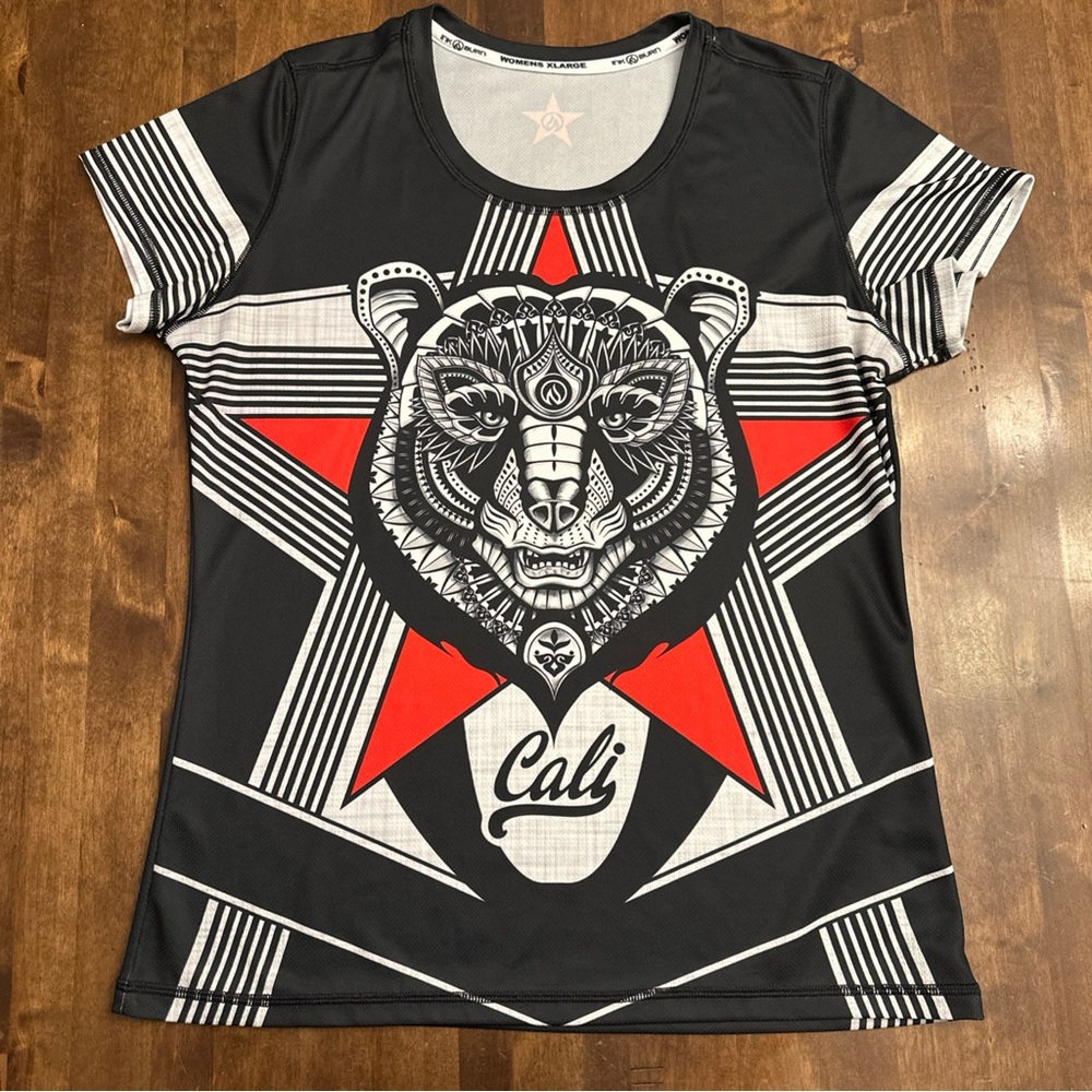 INKnBURN Women's California Bear Tech‎ Tee XL Limited Edition Performance Wear